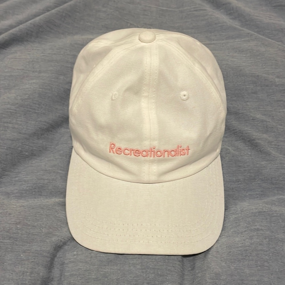 Outdoor Voices Recreationalist Cap white and pink Worn once